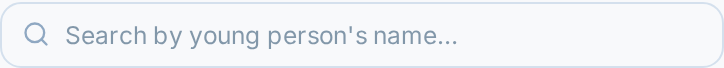 Search box reading Search by young person's name…